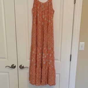 NWOT Floral Peach Maxi Dress